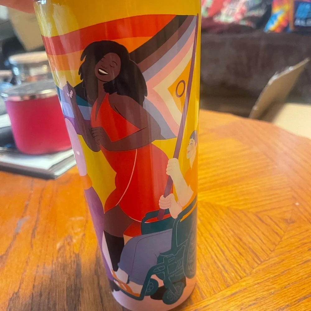 Starbucks Sofie Birkin 2024 Yellow Summer Graphic SS Cold Cup Tumbler